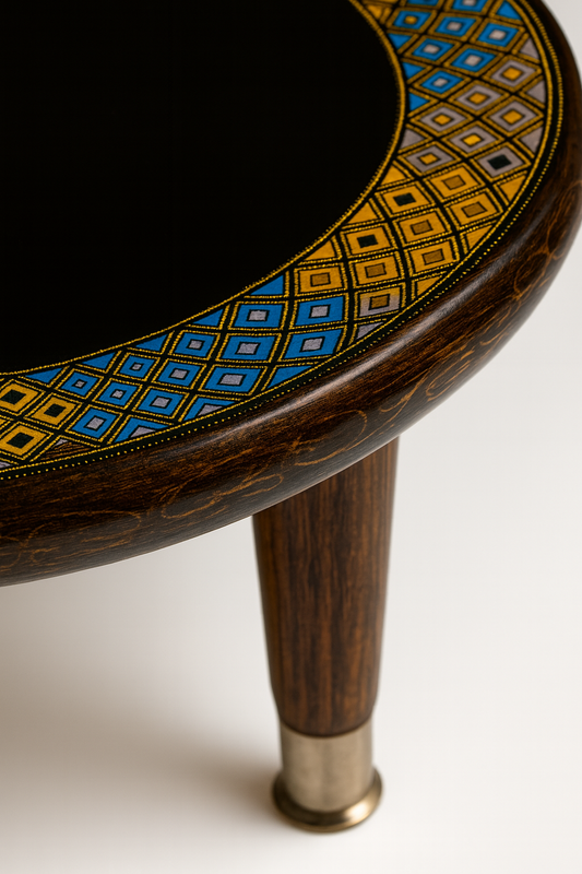 Handcrafted Ethiopian Rekebot – Black & Diamond Border Design