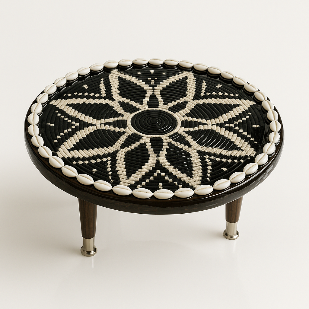 Handcrafted Ethiopian Rekebot – Black & White Floral Weave