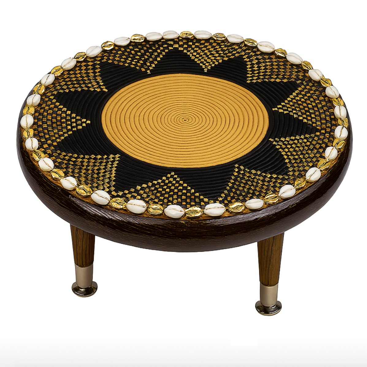 Handcrafted Ethiopian Rekebot – Black & Gold Petal Design