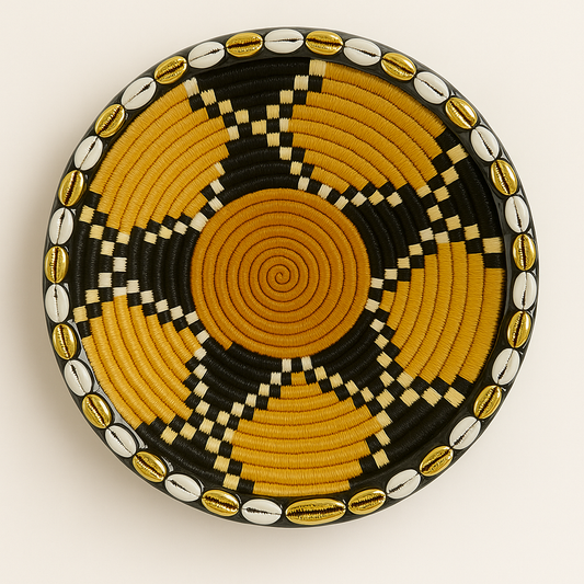 Handcrafted Ethiopian Rekepot – Golden Checker Pattern