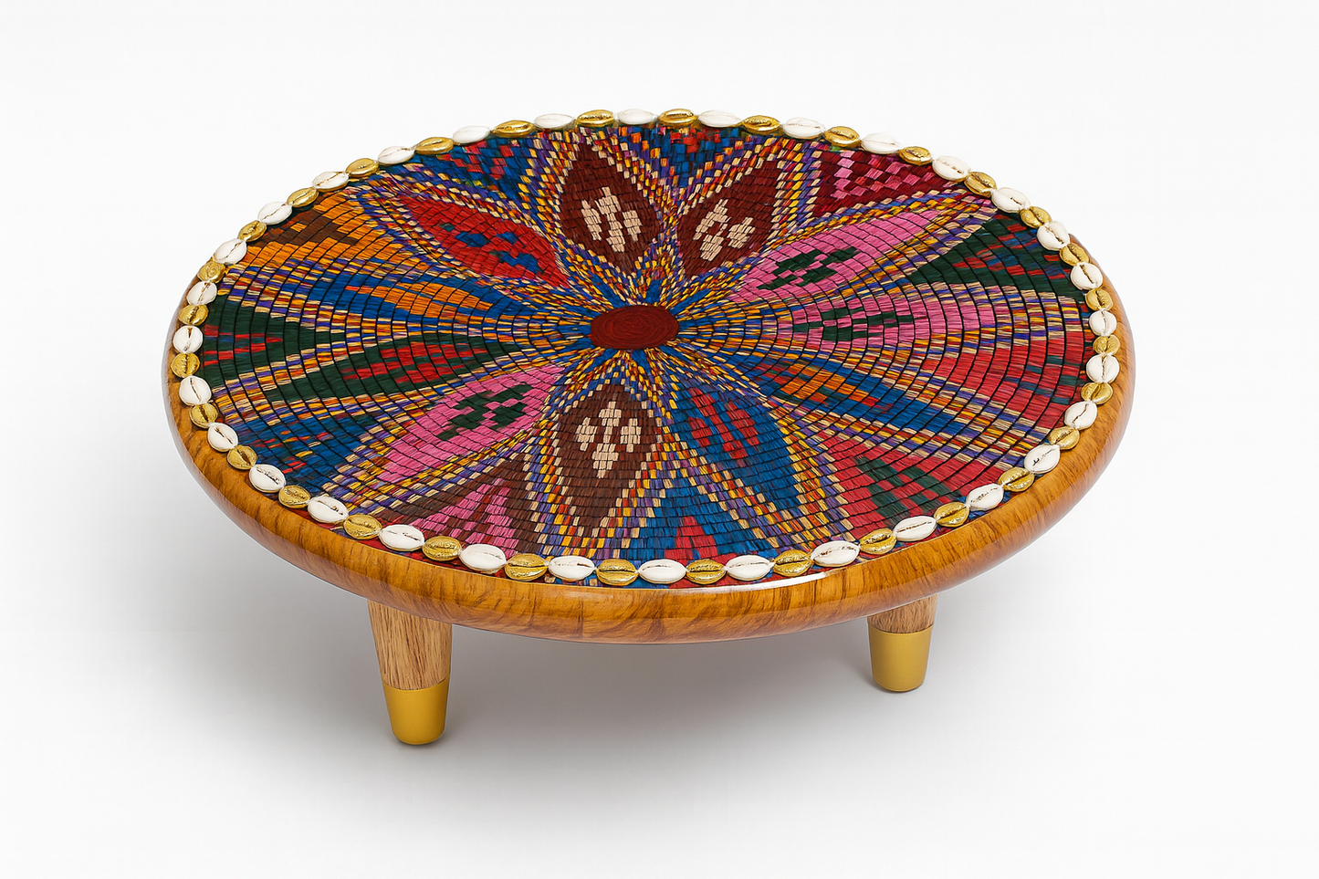 Handcrafted Ethiopian Rekebot – Multicolor Mosaic Floral Pattern