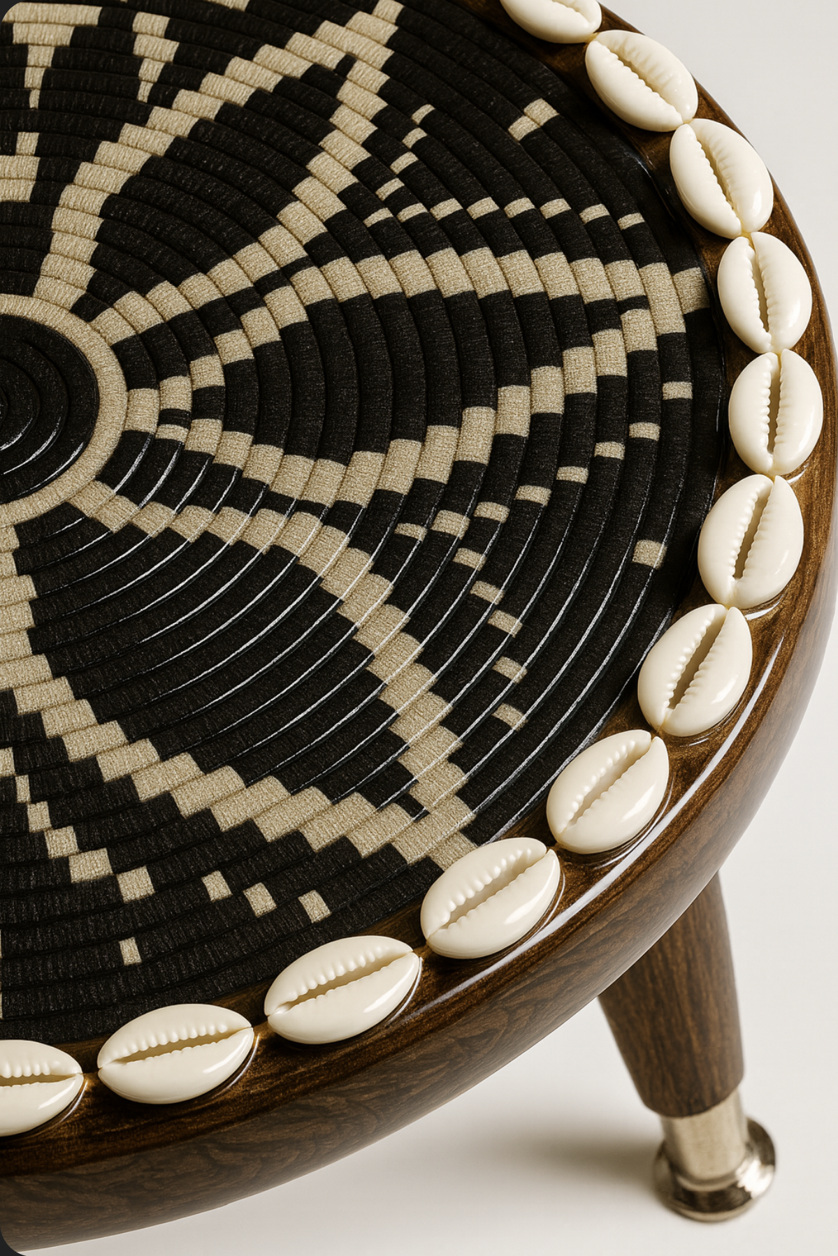 Handcrafted Ethiopian Rekebot – Black & White Floral Weave