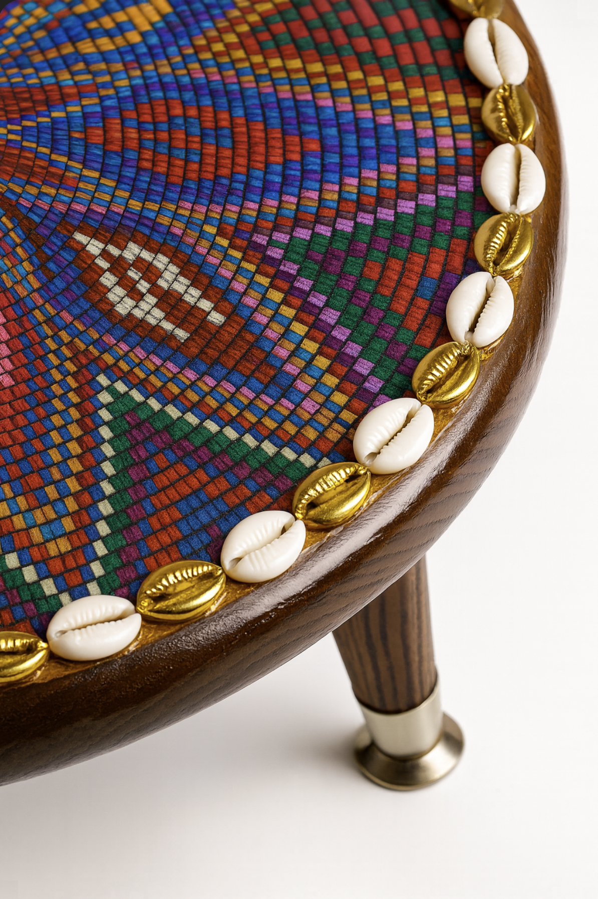 Handcrafted Ethiopian Rekebot – Multicolor Mosaic Floral Pattern