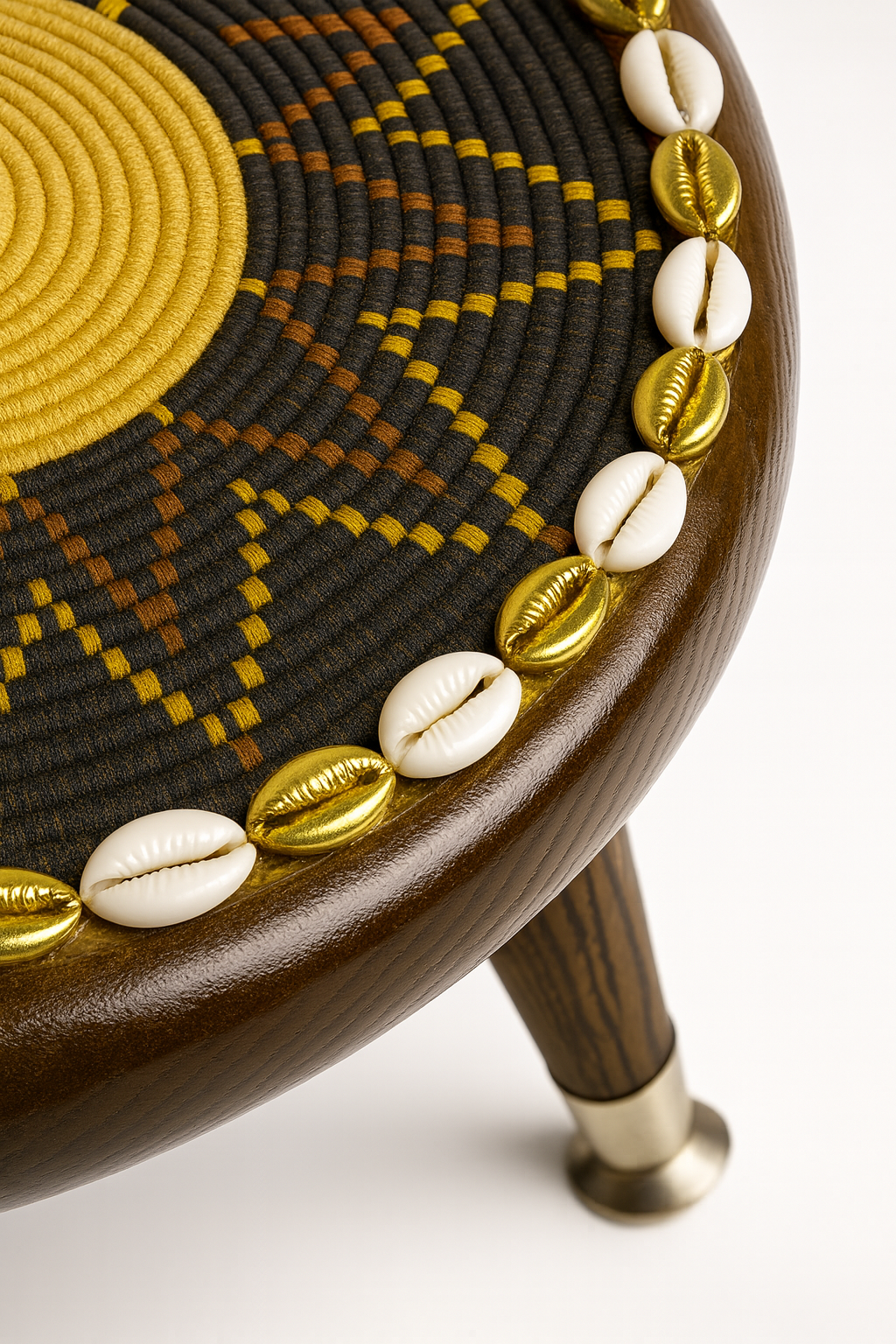 Handcrafted Ethiopian Rekebot – Golden Sunburst on Black