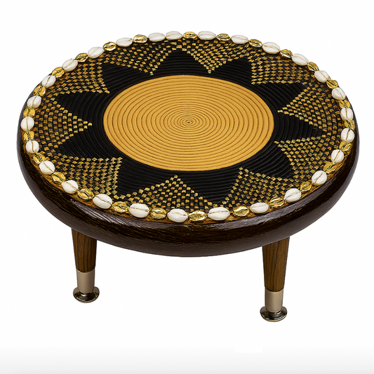 Handcrafted Ethiopian Rekebot – Black & Gold Petal Design