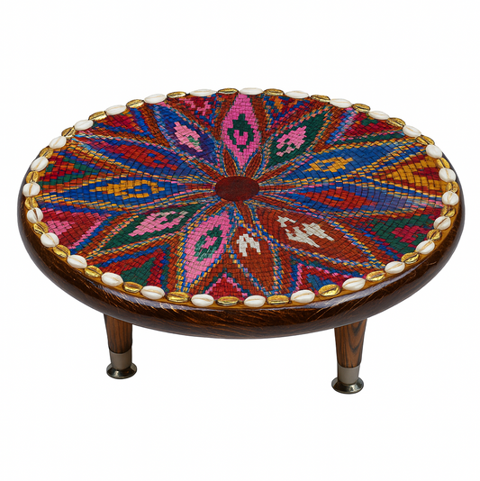 Handcrafted Ethiopian Rekebot – Multicolor Mosaic Floral Pattern