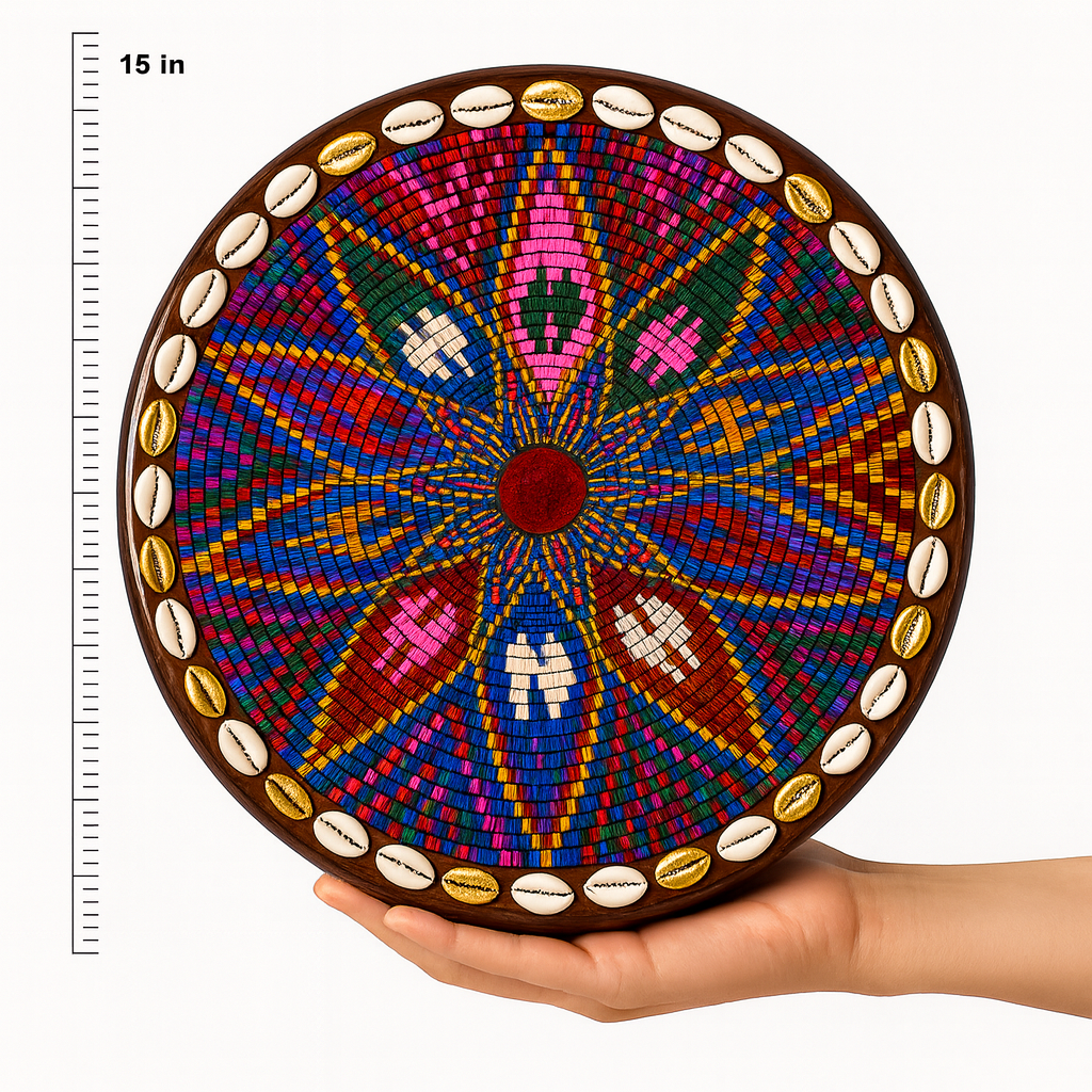 Handcrafted Ethiopian Rekebot – Multicolor Mosaic Floral Pattern