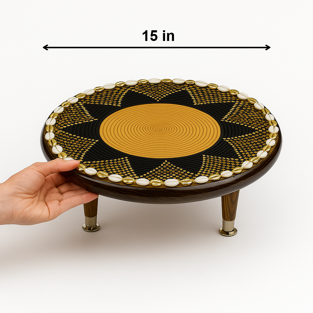Handcrafted Ethiopian Rekebot – Black & Gold Petal Design