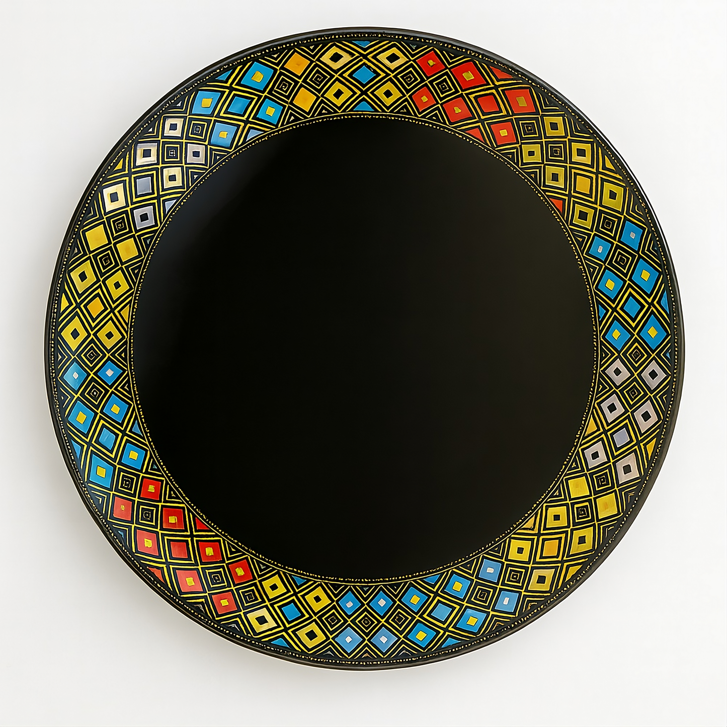 Handcrafted Ethiopian Rekebot – Black & Diamond Border Design